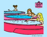 Dibujo Barbie y sus amigas en el jacuzzi pintado por Aleja34444
