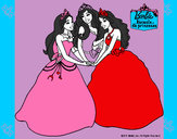 Dibujo Barbie y sus amigas princesas pintado por valantina