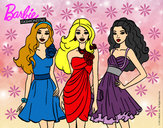 Dibujo Barbie y sus amigas vestidas de fiesta pintado por alissvettz