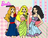 Dibujo Barbie y sus amigas vestidas de fiesta pintado por ana1010