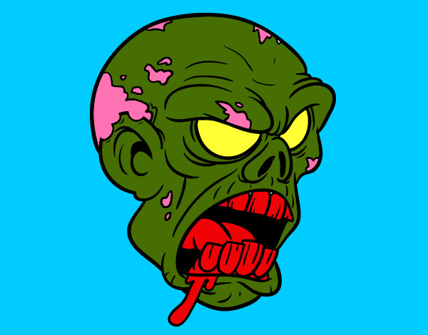 Dibujo Cabeza de zombi pintado por Mejorarte