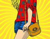 Dibujo Chica con bolso pintado por Carademon2
