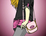 Dibujo Chica con bolso pintado por SweetLips