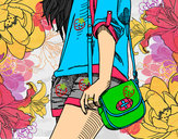 Dibujo Chica con bolso pintado por yulis