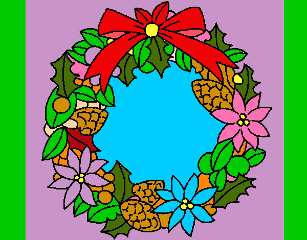 Dibujo Corona de flores navideña pintado por ALBAS