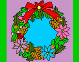 Dibujo Corona de flores navideña pintado por ALBAS