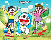 Dibujo Doraemon y amigos pintado por alexha