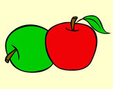 Dibujo Dos manzanas pintado por emiiii