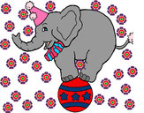 Dibujo Elefante encima de una pelota pintado por yeriitta
