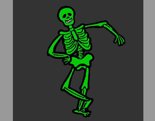 Dibujo Esqueleto contento pintado por federicci