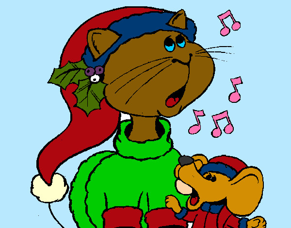 Gato y ratón navideños