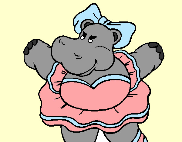 Dibujo Hipopótama con lazo pintado por SweetLips
