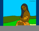 Dibujo Madre con su bebe pintado por anjana