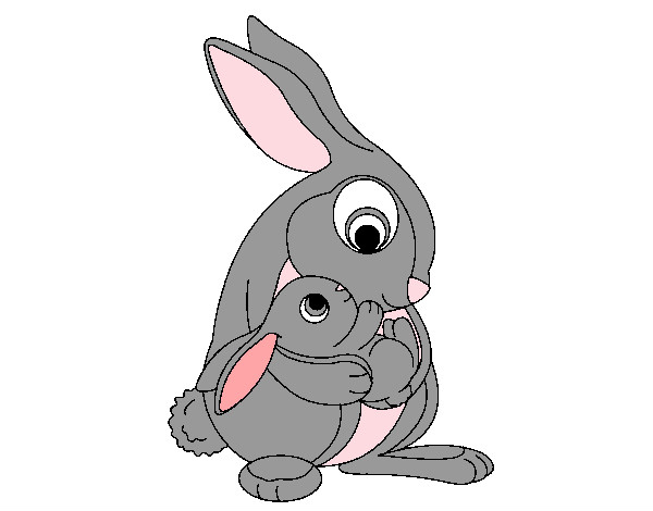 Dibujo Madre conejo pintado por Quira