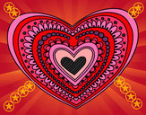 Dibujo Mandala corazón pintado por laysa