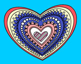 Dibujo Mandala corazón pintado por lolaa
