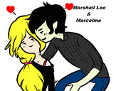 Dibujo Marshall Lee y Marceline pintado por Nicole234