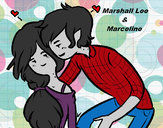 Dibujo Marshall Lee y Marceline pintado por Super-Girl