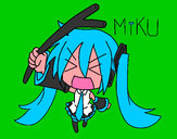 Dibujo Miku pintado por giax