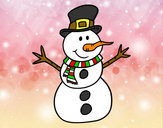 Dibujo Muñeco de nieve con sombrero pintado por iglu20227