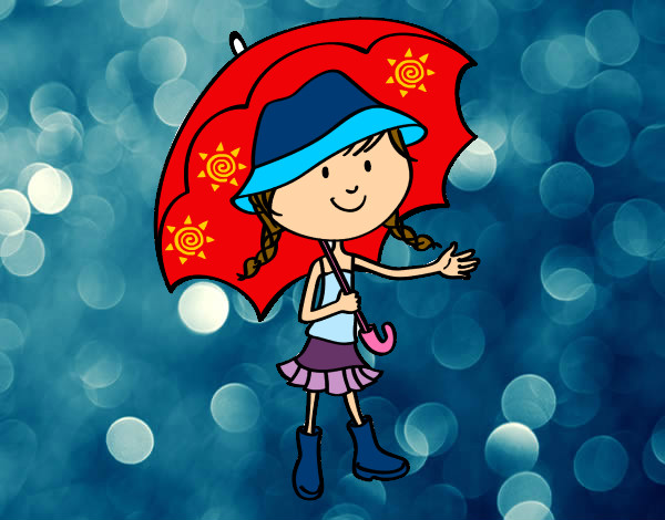 niña y su paraguas