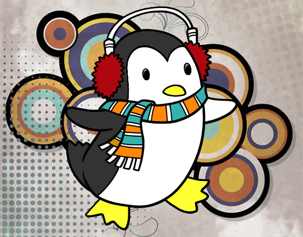 Dibujo Pingüino con bufanda pintado por marinaole 