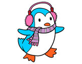 Dibujo Pingüino con bufanda pintado por Rouny