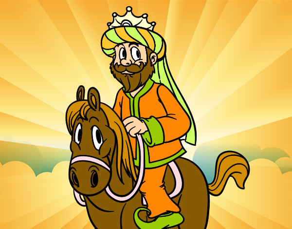 Dibujo Rey Gaspar a caballo pintado por llaarr99