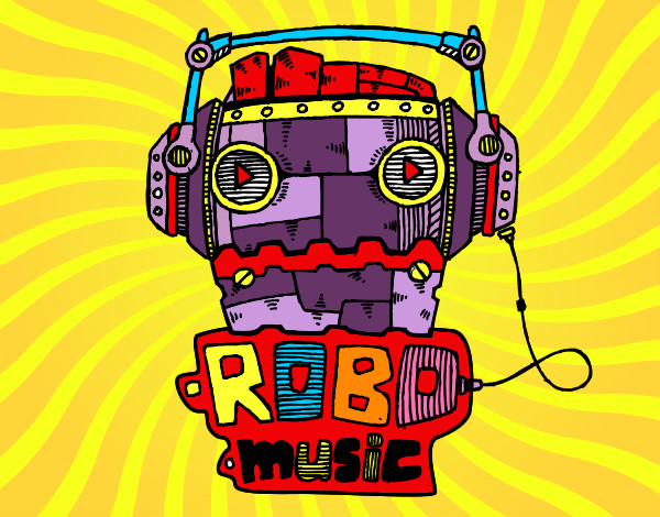 Dibujo Robot music pintado por donnaxa