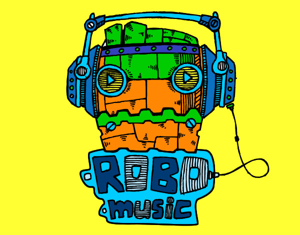 Dibujo Robot music pintado por donnaxa
