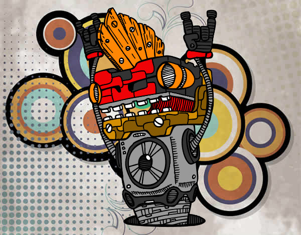 Dibujo Robot Rock and roll pintado por estebitaXD
