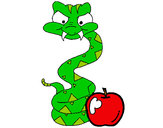 Dibujo Serpiente y manzana pintado por aditimerak
