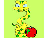 Dibujo Serpiente y manzana pintado por DIEGOMOLIN