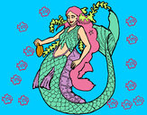 Dibujo Sirena con larga melena pintado por lolaa
