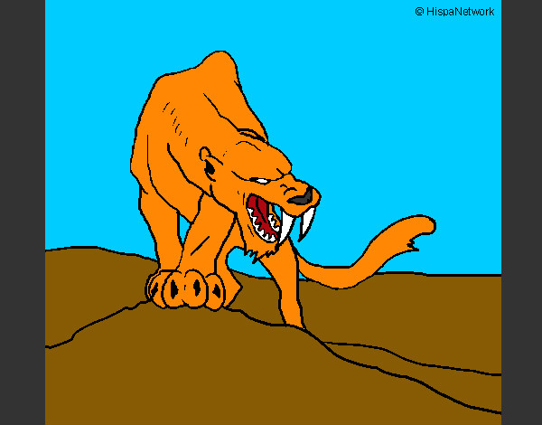 Dibujo Tigre con afilados colmillos pintado por JOHA2