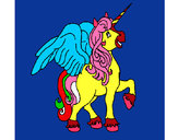 Dibujo Unicornio con alas pintado por Anylu