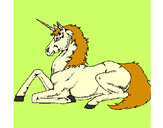 Dibujo Unicornio sentado pintado por dibujabril