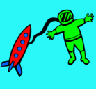 Dibujo Cohete y astronauta pintado por YHALI