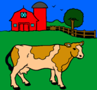 Dibujo Vaca pasturando pintado por pppeerreerry
