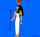 Dibujo Hathor pintado por carlyvarela
