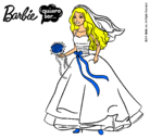 Dibujo Barbie vestida de novia pintado por teresa123456