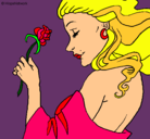 Dibujo Princesa con una rosa pintado por SaM_01