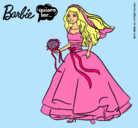 Dibujo Barbie vestida de novia pintado por Hamon