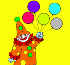 Dibujo Payaso con globos pintado por anapalis