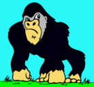 Dibujo Gorila pintado por 3ball