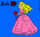 Dibujo Barbie vestida de novia pintado por candonguita