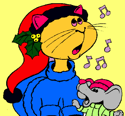 Gato y ratón navideños