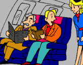 Dibujo Pasajeros en el avión pintado por Lililover