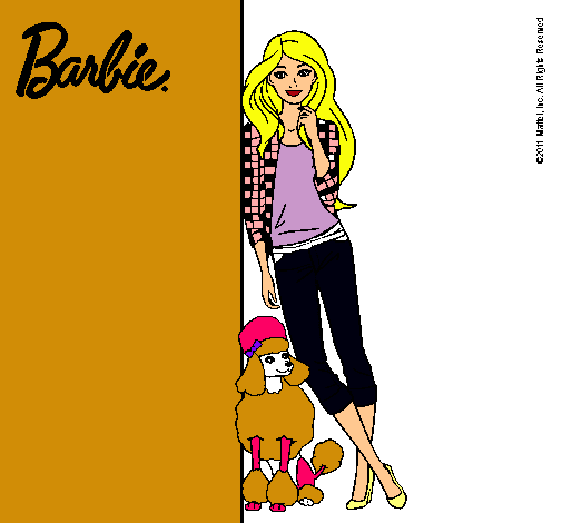 Barbie con cazadora de cuadros