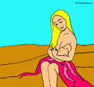 Dibujo Madre con su bebe pintado por oiiuhjj